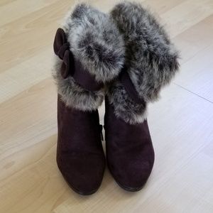 Faux fur booties
